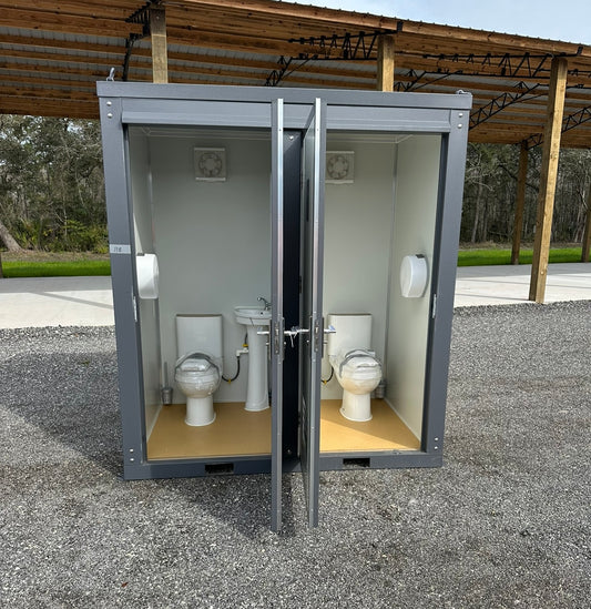 Prefabricated 2 Stall Toilet/Sink Unit
